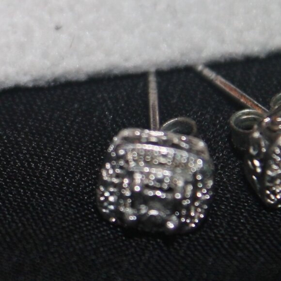 8pc 925 Sterling GENUINE DIAMOND Earrings & Heart Bracelet WOW! - Picture 3 of 8